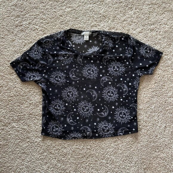 Full Tilt Sun and Moon mesh crop top - Picture 1 of 3